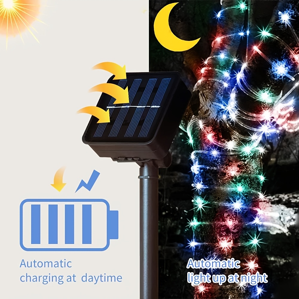 Solar Rope Light 8 Mode Waterp - Solar String Lights Outdoor 20M ulasan dan harga