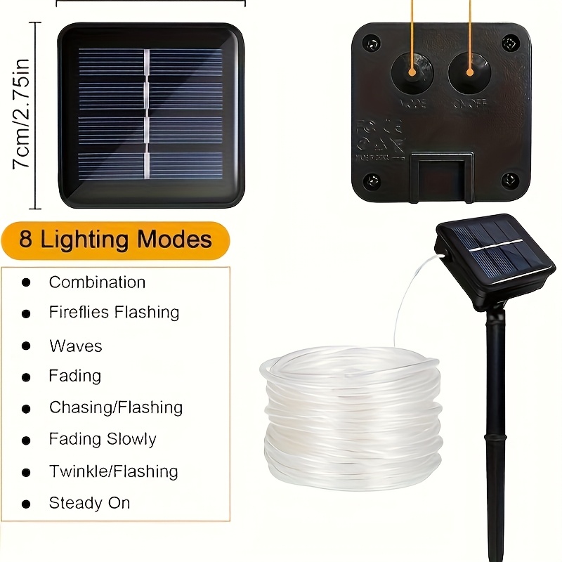 Solar Rope Light 8 Mode Waterp - Solar String Lights Outdoor 20M ulasan dan harga