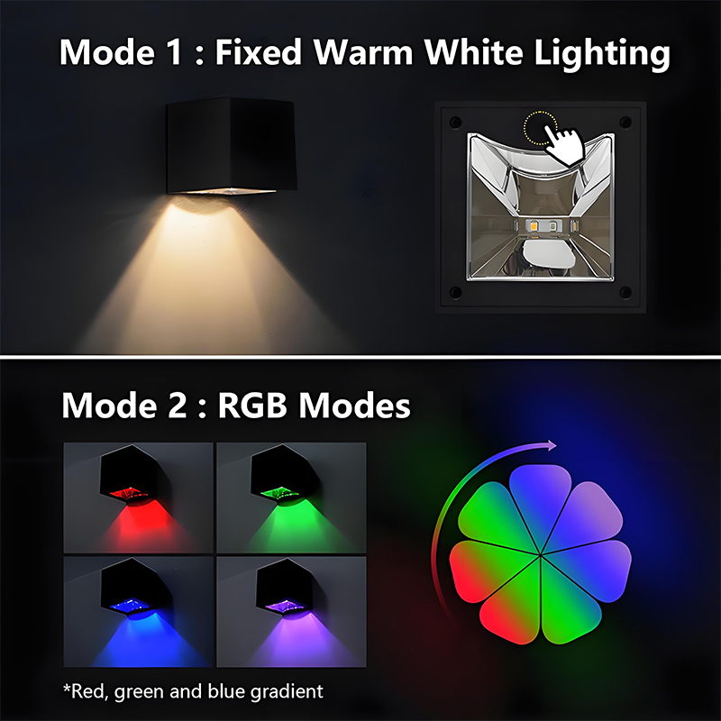 NEW Square Solar Wall Lamps Wa - Solar Garden Spotlight Rgb ulasan dan harga