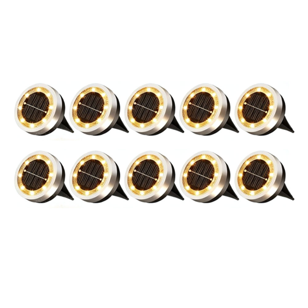 10 Pack Solar Powered 8-LED Gr - Solar Pathway Lights 8 Pack ulasan dan harga
