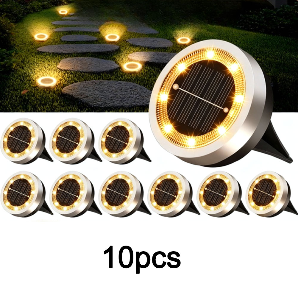 10 Pack Solar Powered 8-LED Gr - Solar Pathway Lights 8 Pack ulasan dan harga
